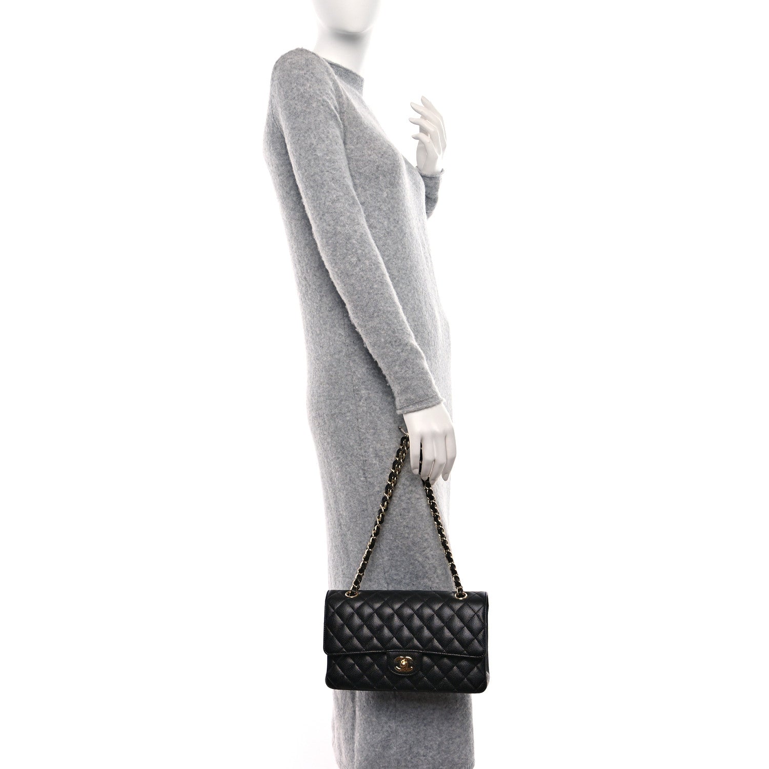 Chanel Caviar Quilted Medium Double Flap Black 2 of 12