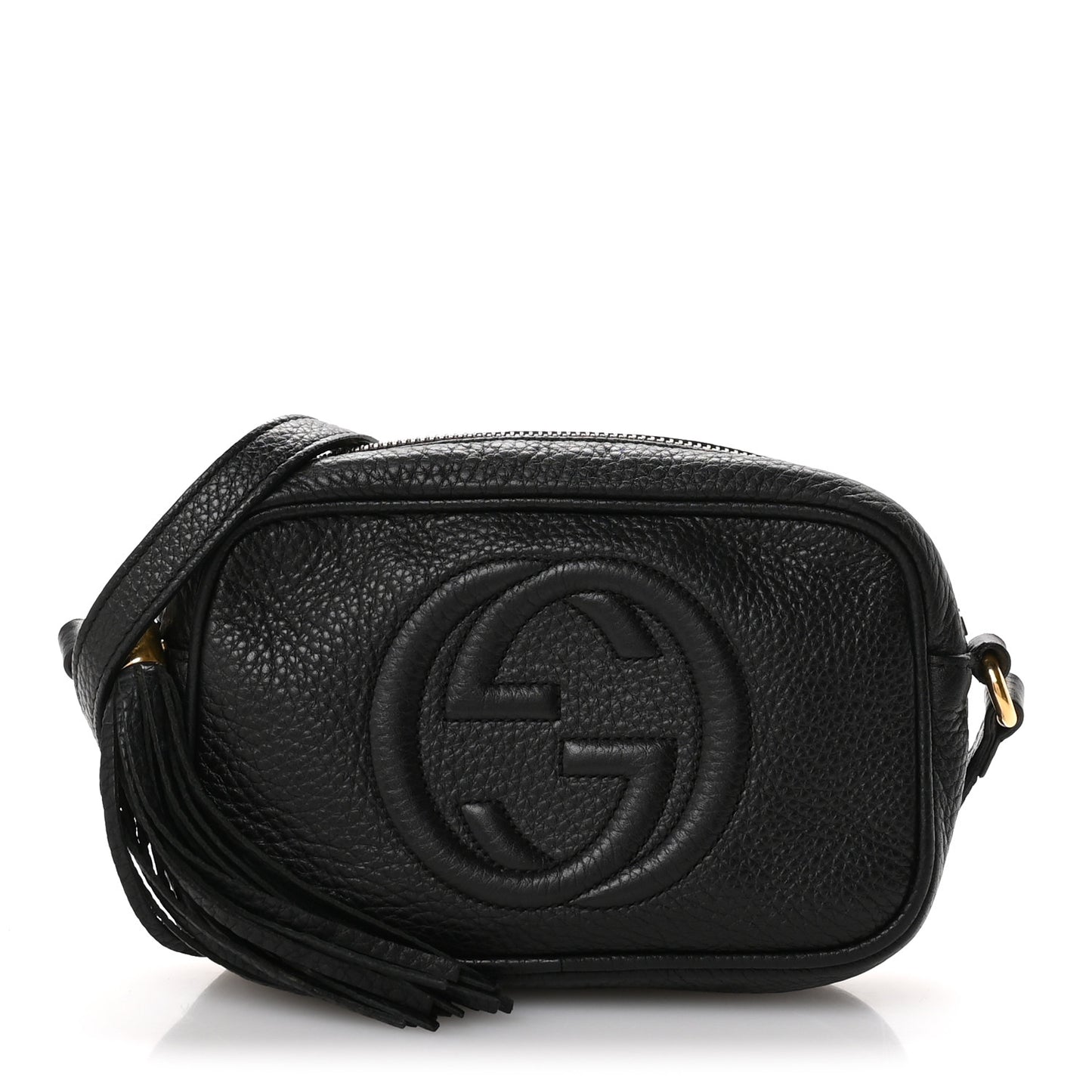 Pebbled Calfskin Mini Soho Disco Bag Black