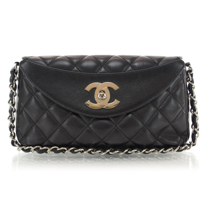 Chanel Lambskin Quilted CC Turnlock Flap Shoulder Bag Black 1 of 9