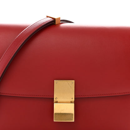 Celine Box Calfskin Medium Classic Box Flap Bag Red 9 of 15