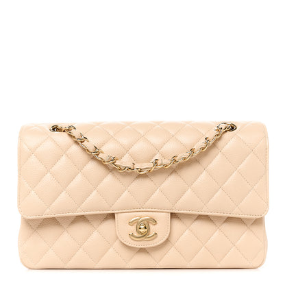 Chanel Caviar Quilted Medium Double Flap Beige 1 of 12