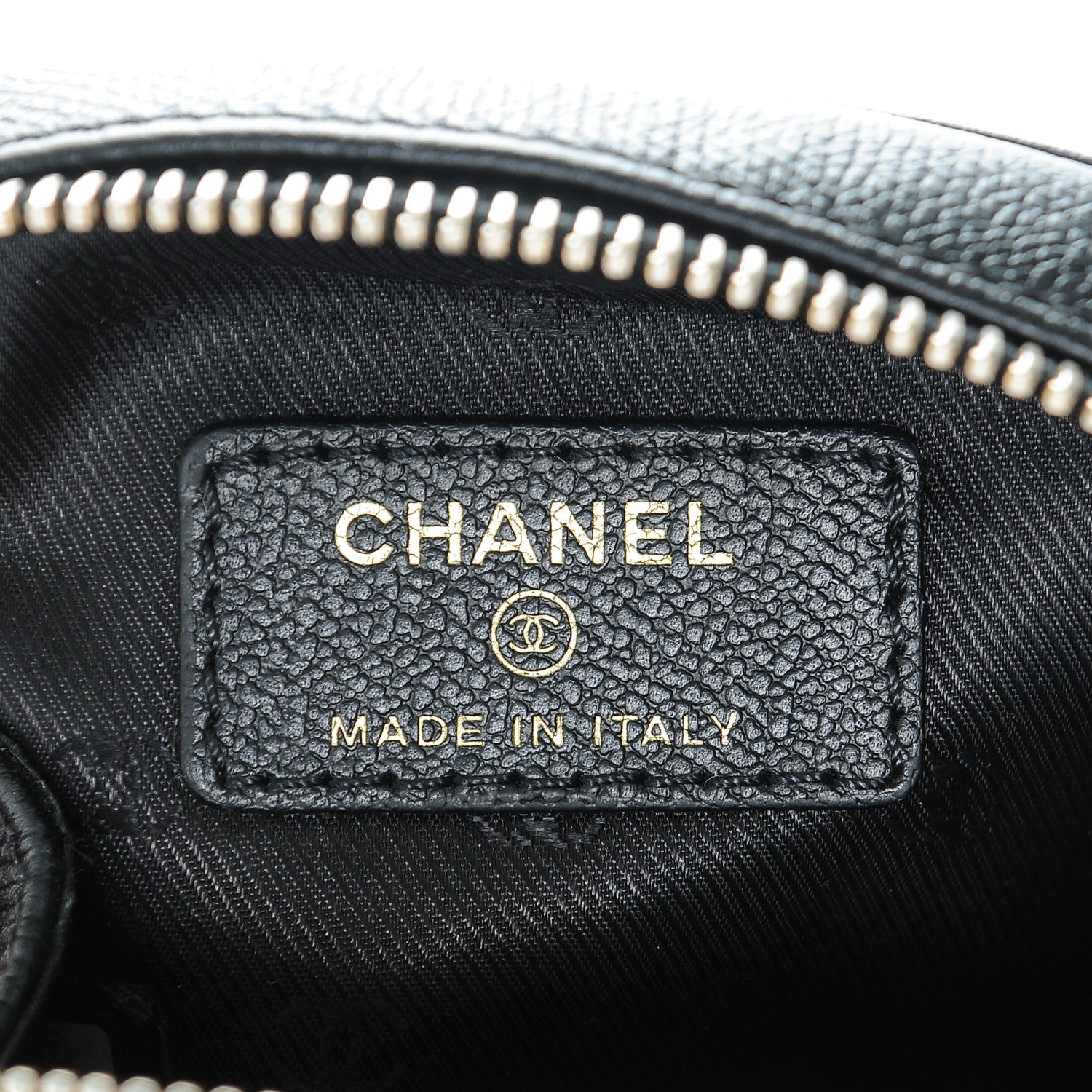 Chanel Grained Calfskin CC Button Cosmetic Case Black 6 of 7