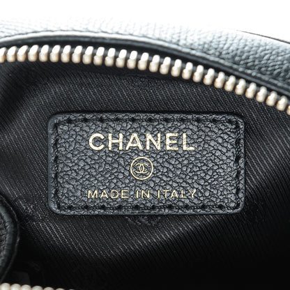 Chanel Grained Calfskin CC Button Cosmetic Case Black 6 of 7