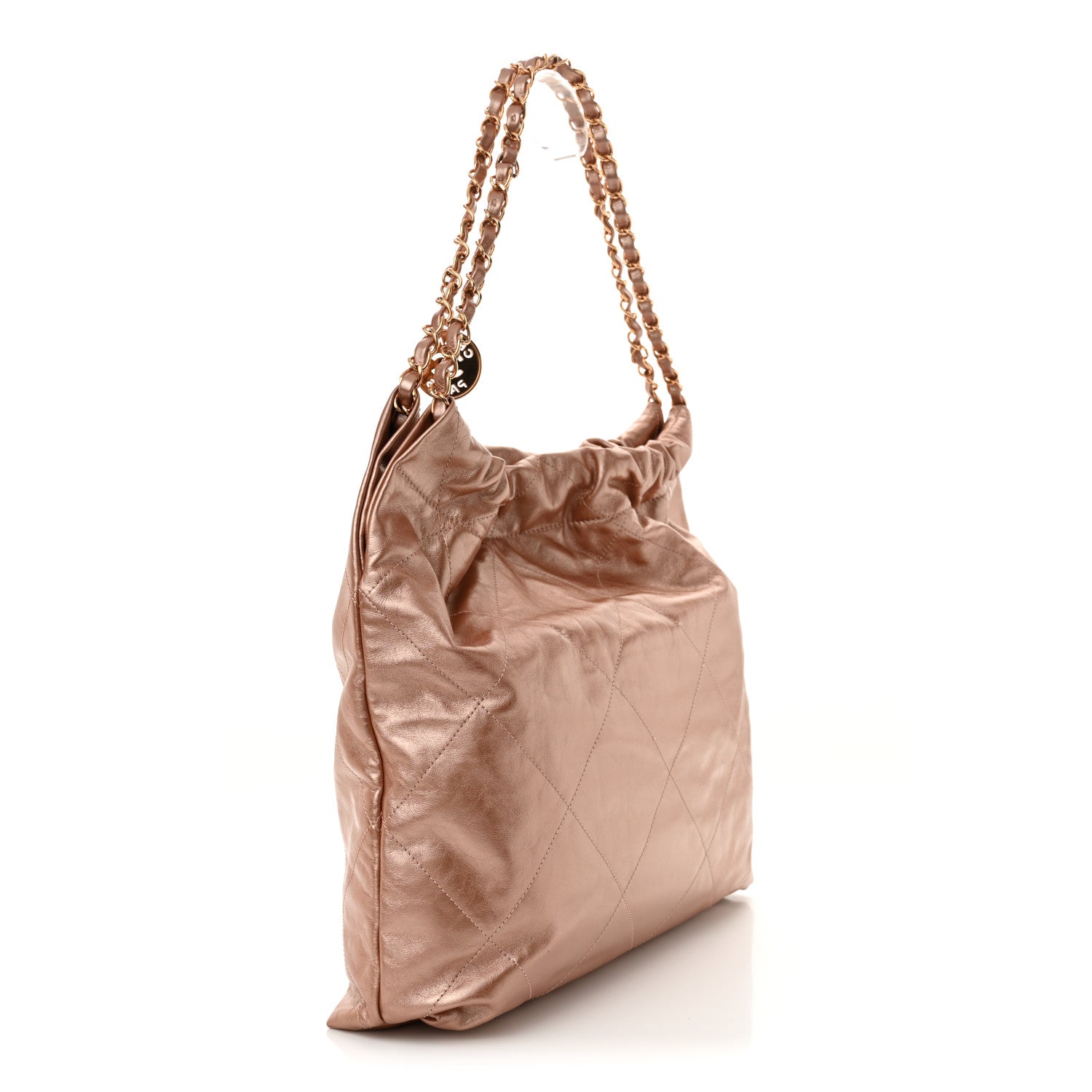 Chanel Metallic Calfskin Quilted Chanel 22 Copper 4 of 11