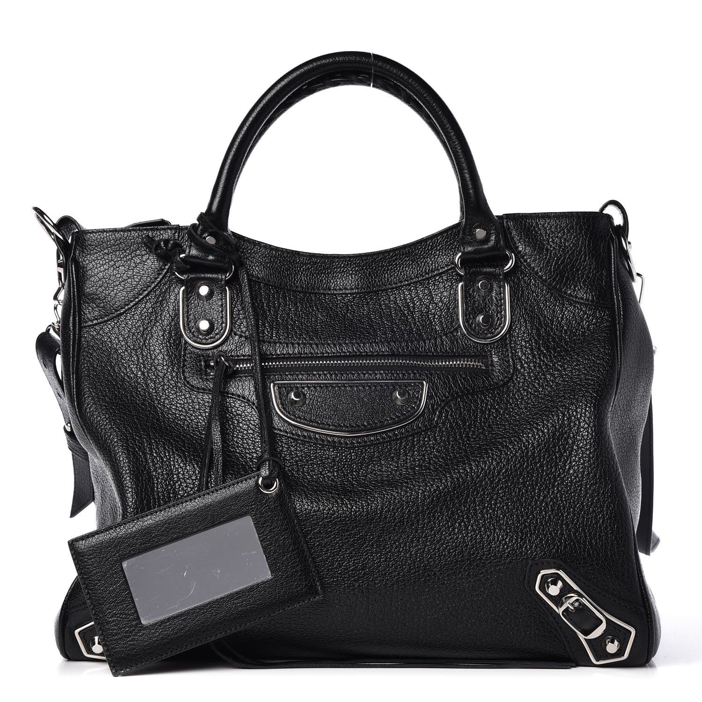Chevre Silver Metallic Edge Hardware Velo Black