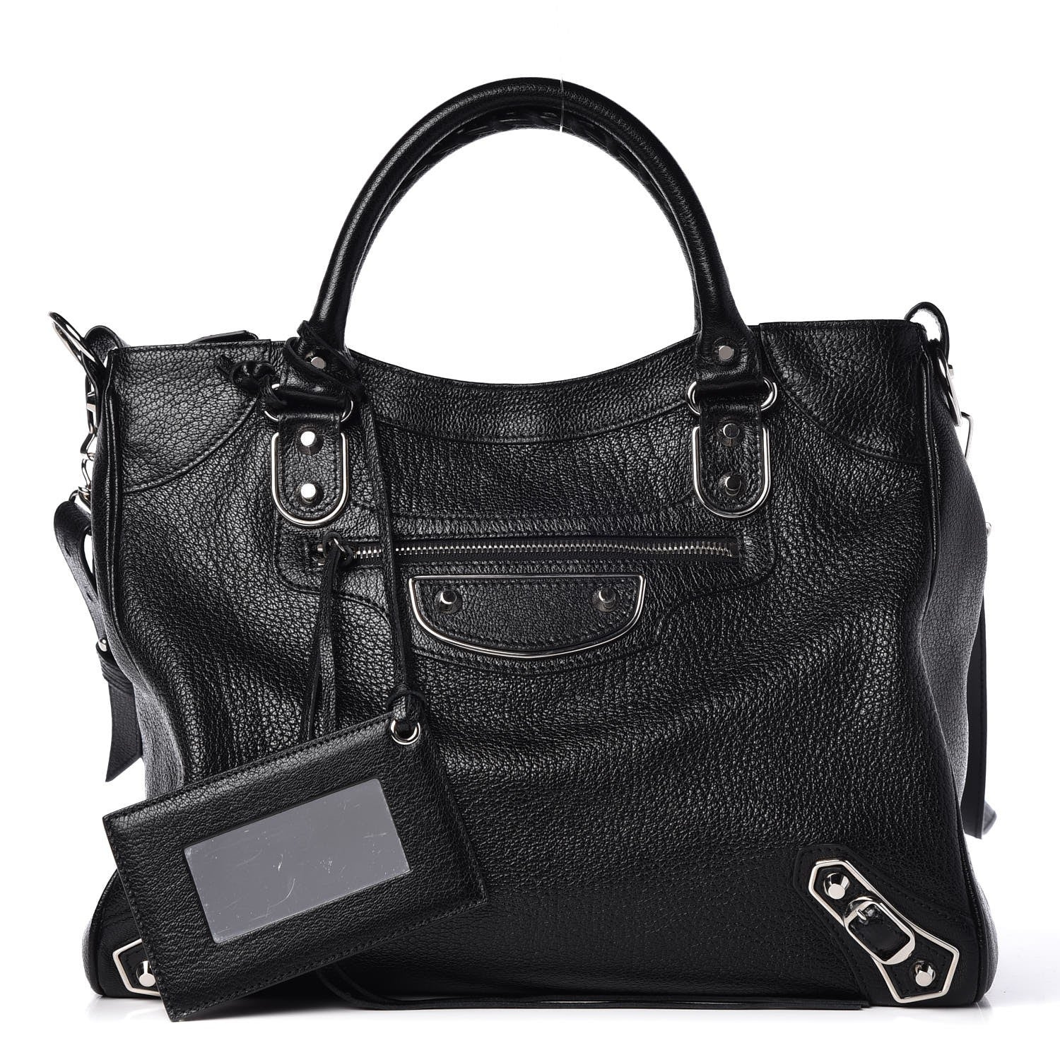 Balenciaga Chevre Silver Metallic Edge Hardware Velo Black 1 of 8