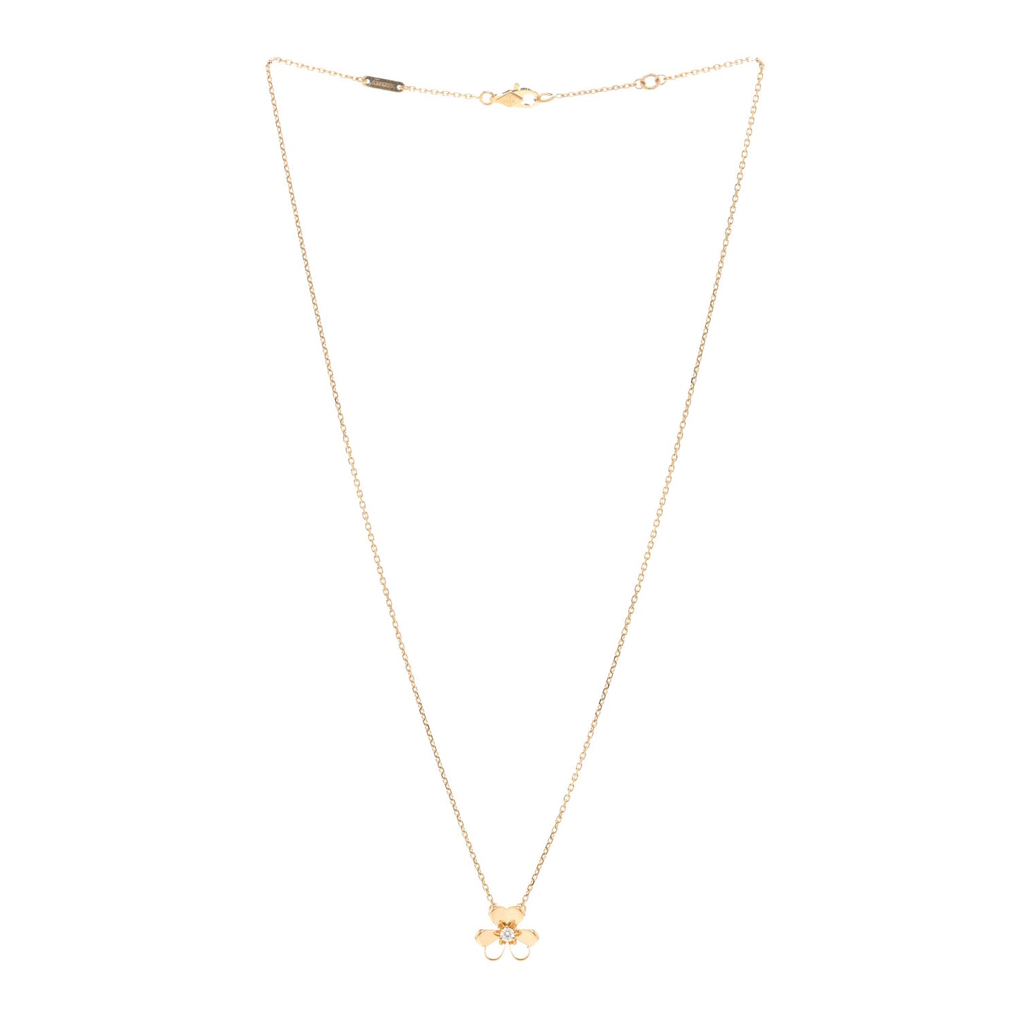 18K Yellow Gold Diamond Mini Frivole Pendant Necklace