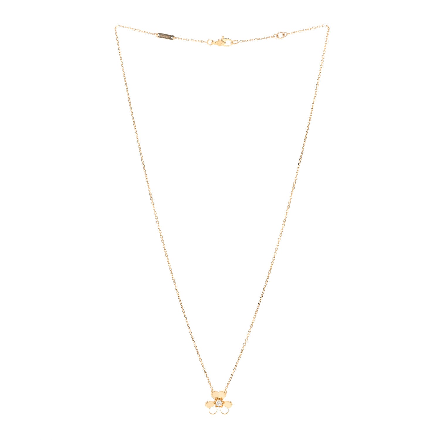 Van Cleef & Arpels 18K Yellow Gold Diamond Mini Frivole Pendant Necklace 3 of 5
