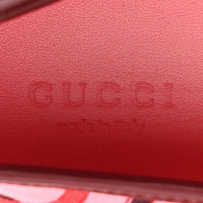 Gucci Betis Glamour Canvas Horsebit Print Womens Jordaan Loafers 39.5 Pink Rosso Ancora 8 of 10