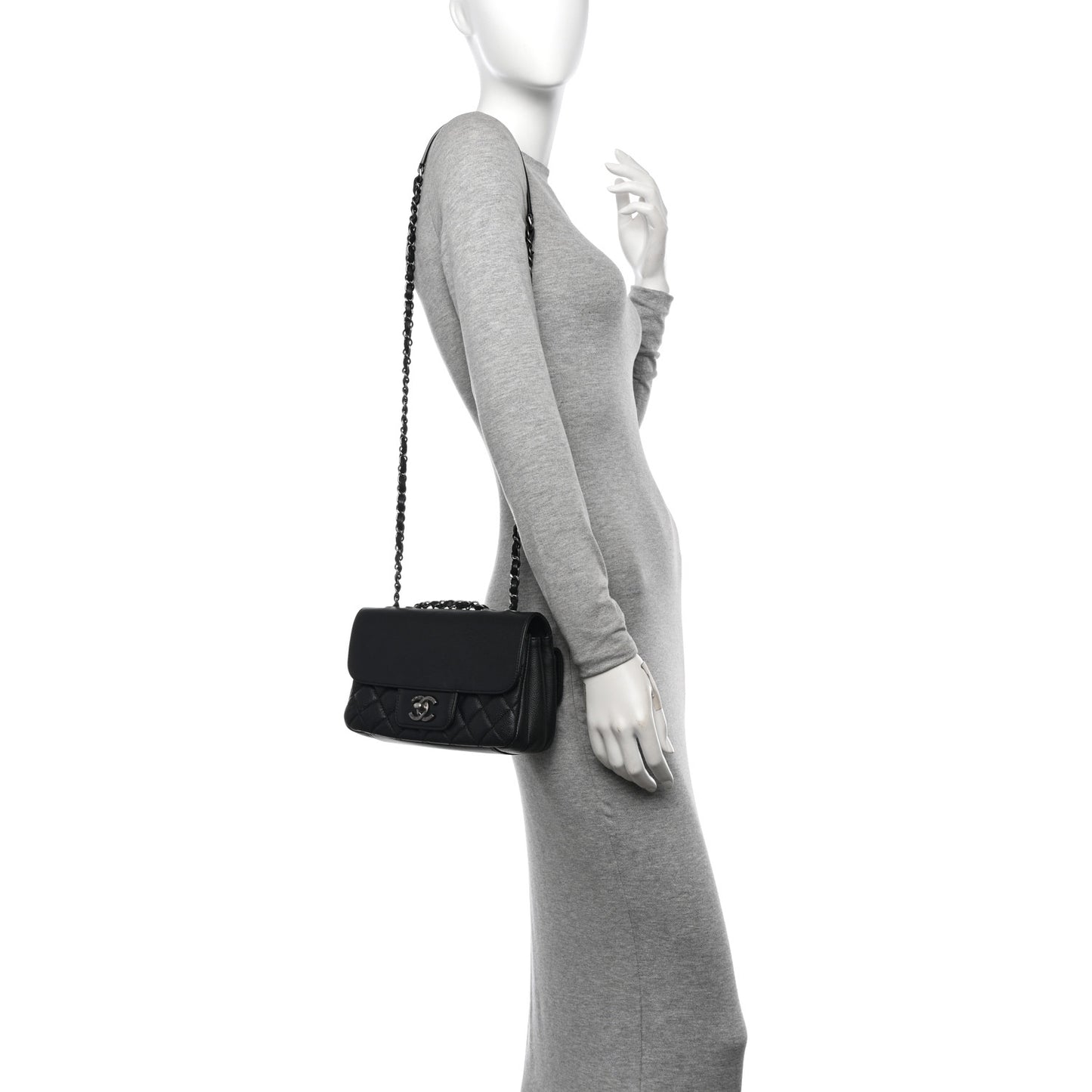 Caviar All About Flap Bag Black