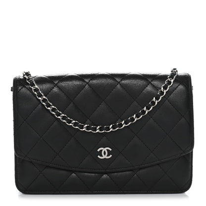 Chanel Lambskin Quilted Wallet On Chain WOC Black 1 of 14