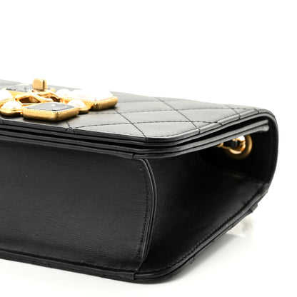 Chanel Calfskin Quilted Crystal Pearl Small Flap Bag Black 9 of 10