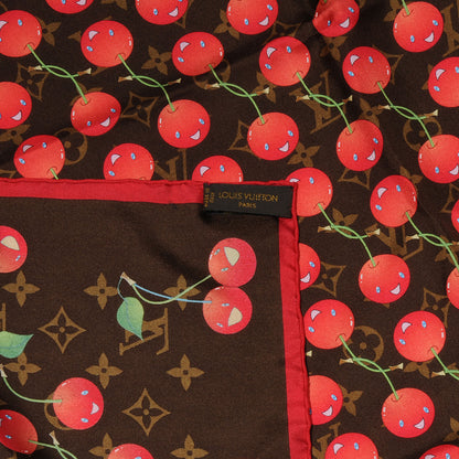 Louis Vuitton Silk Monogram Cerises Scarf 4 of 6