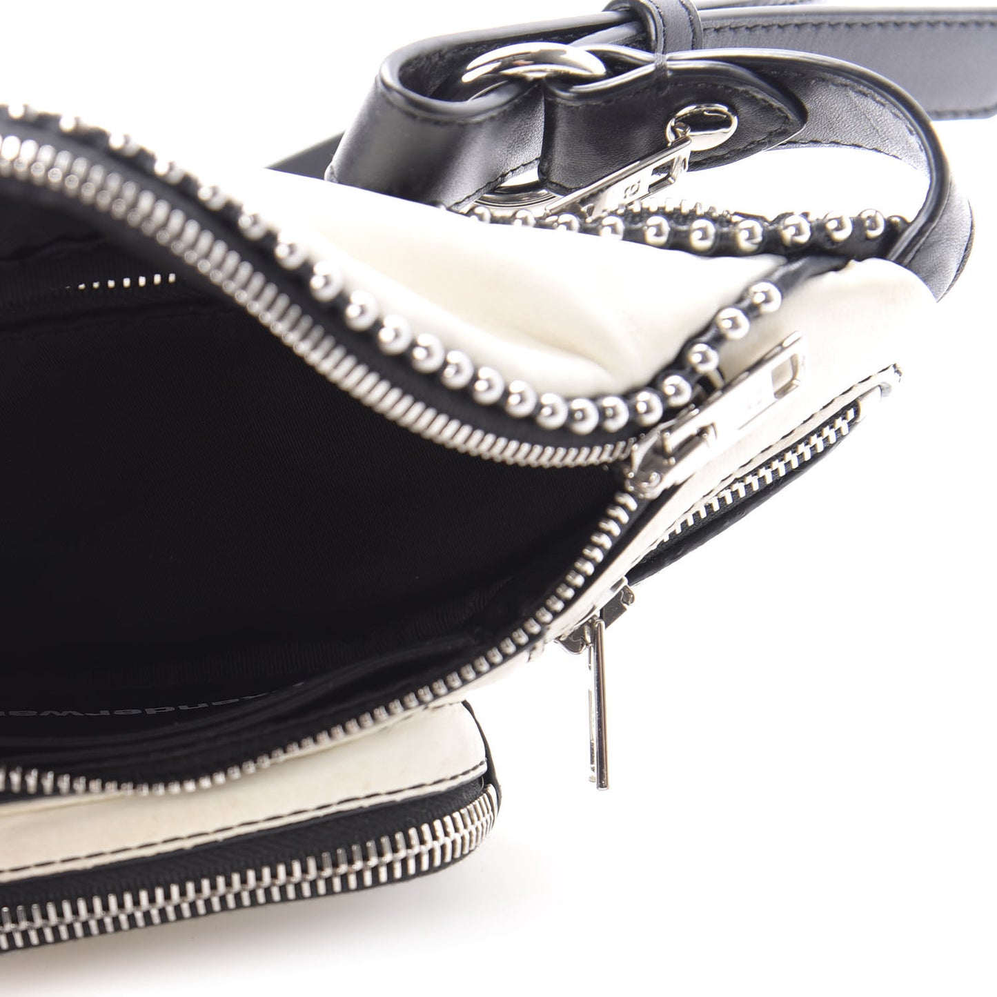 Lambskin Attica Studded Belt Bag White Black