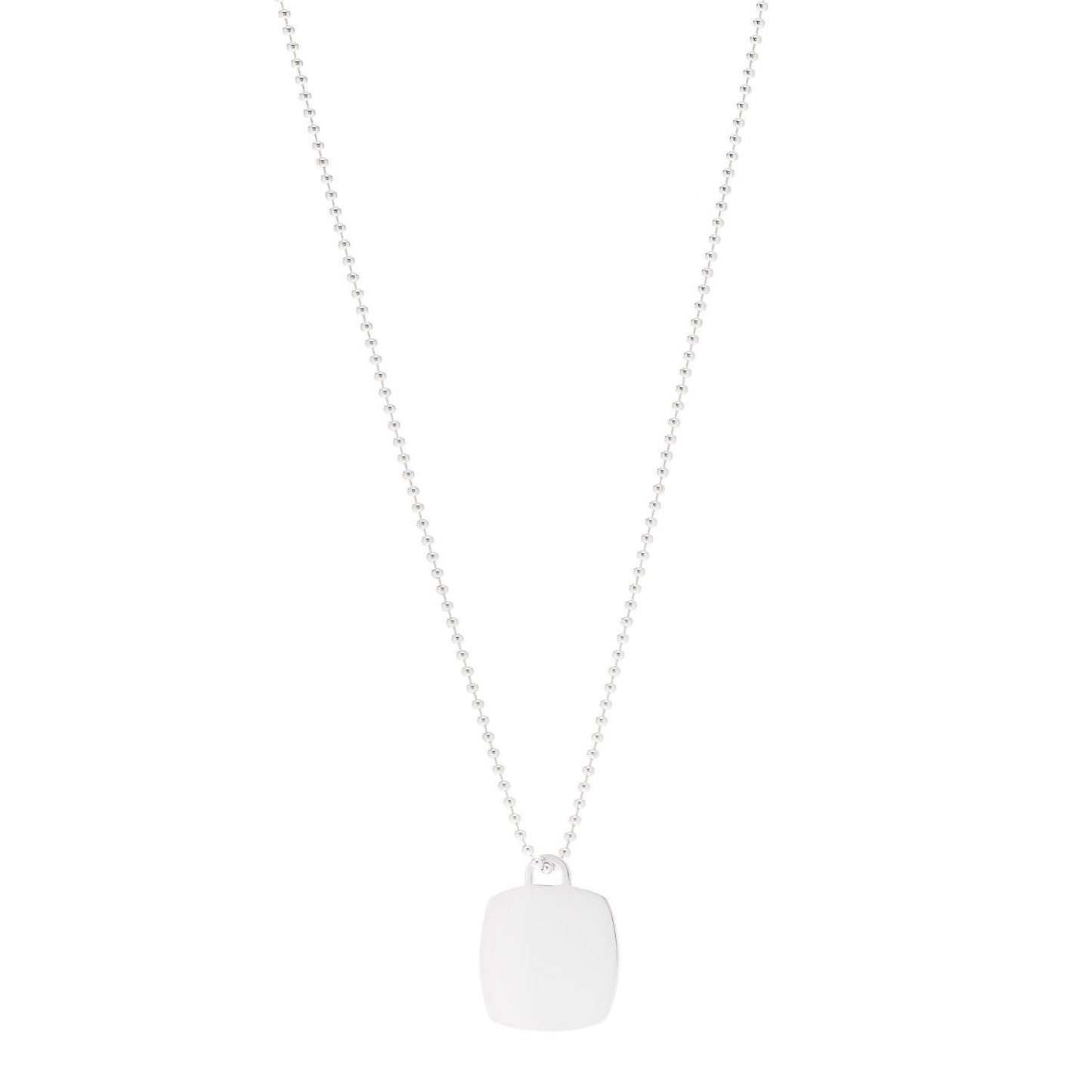 Sterling Silver Cushion Charm Pendant Necklace