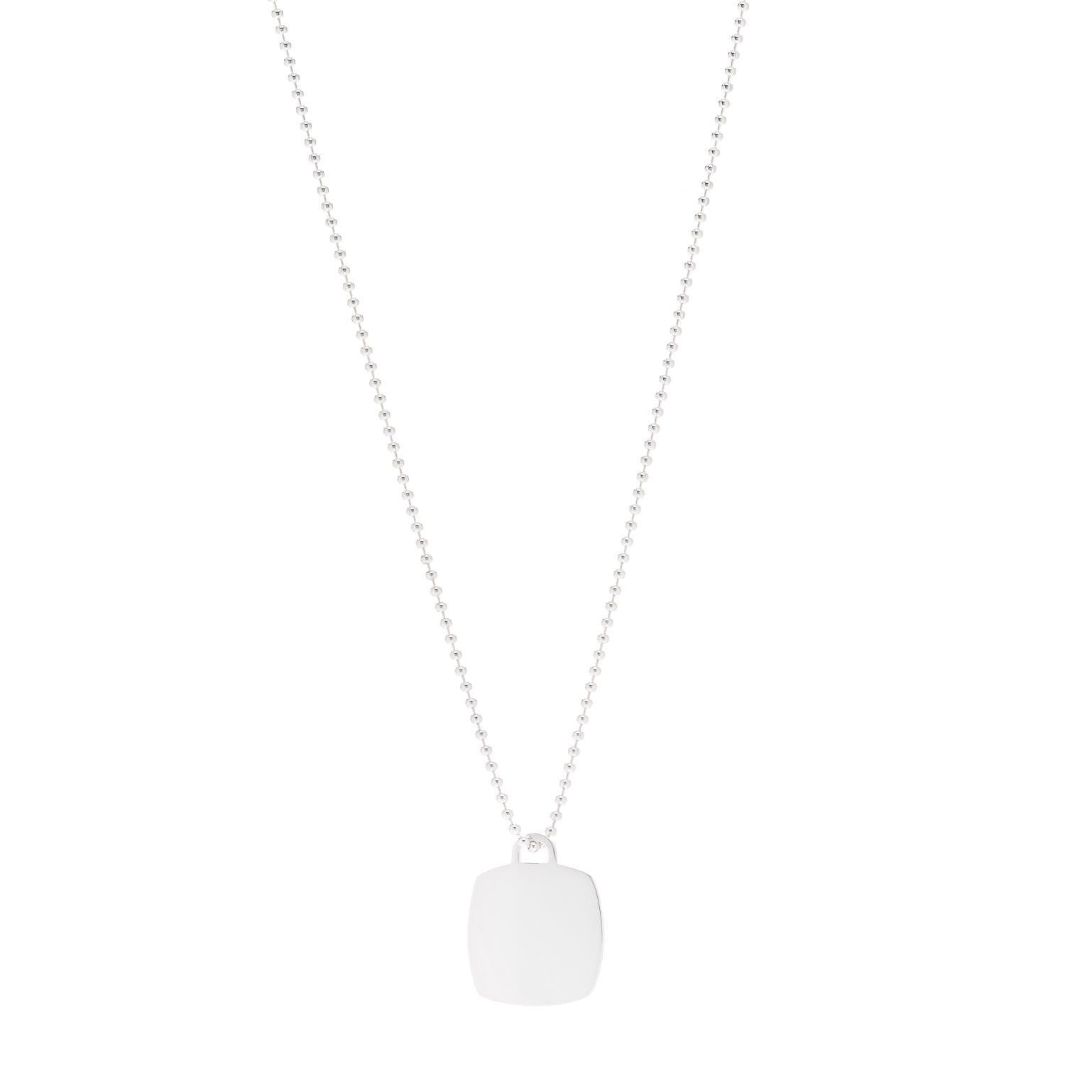 Tiffany Sterling Silver Cushion Charm Pendant Necklace 1 of 6