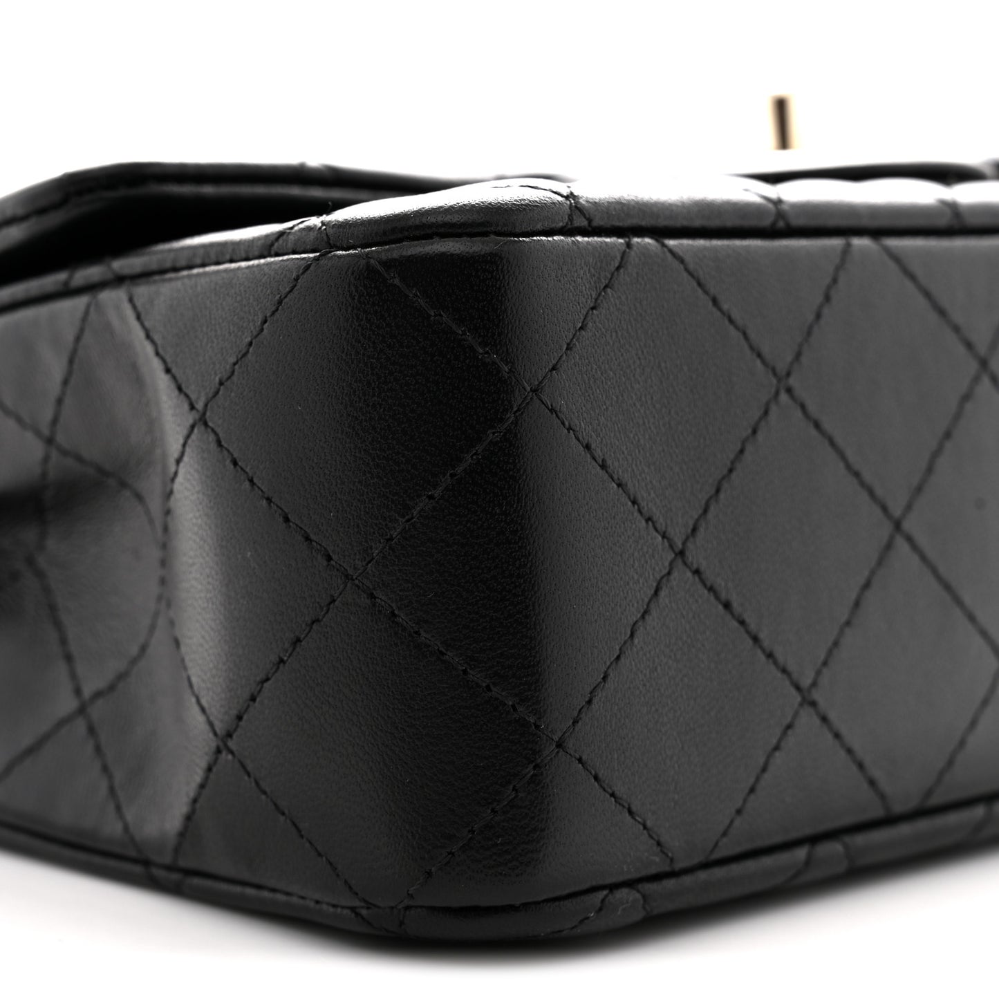 Lambskin Quilted Mini Rectangular Flap Black