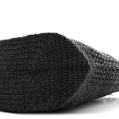 Saint Laurent Raffia Monogram Le 5 A 7 Medium Tote Black 10 of 10