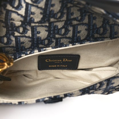 Christian Dior Oblique Mini Saddle Bag Blue 5 of 10