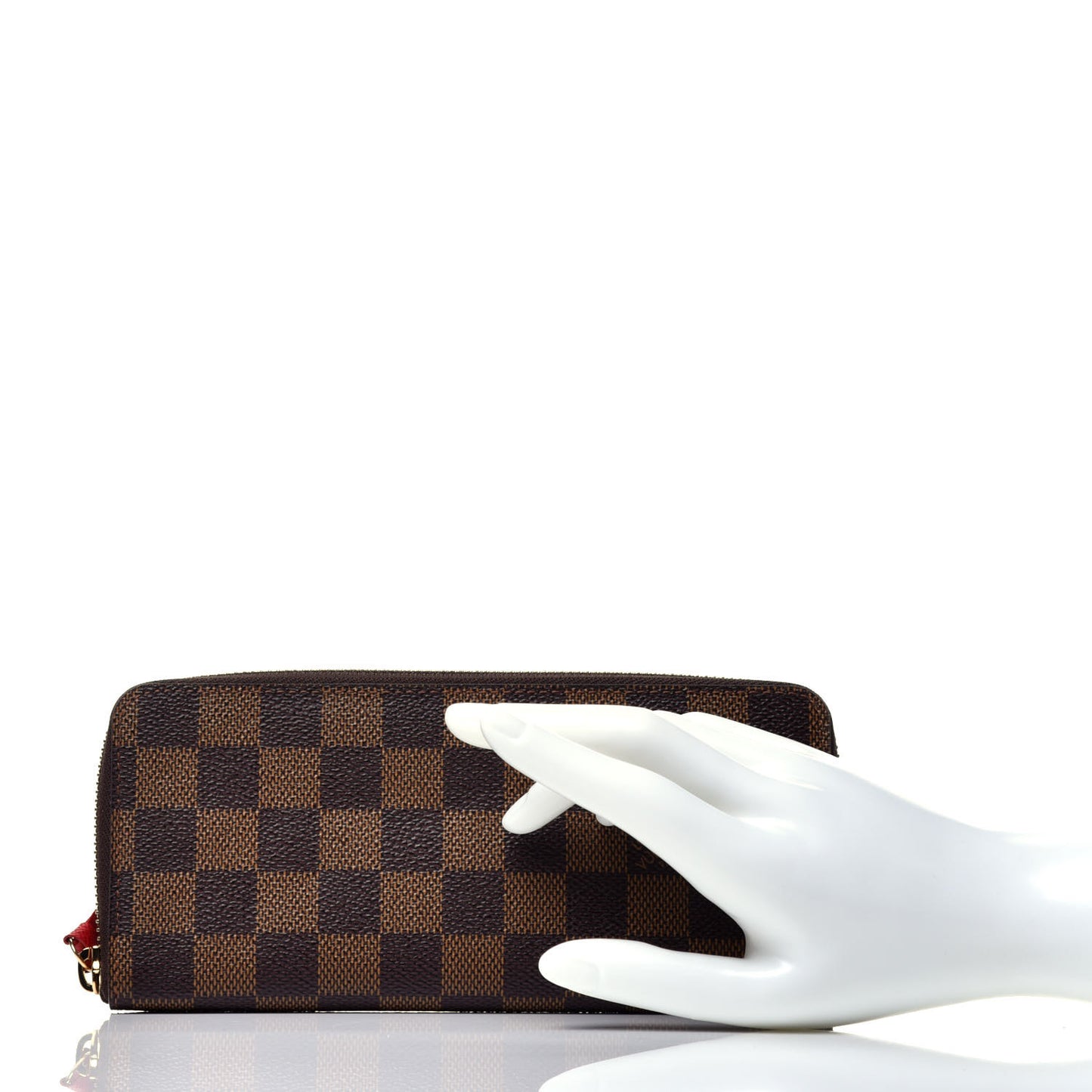 Damier Ebene Clemence Wallet Cherry