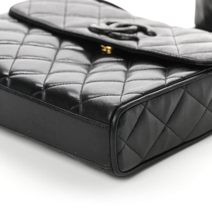 Chanel Lambskin Quilted CC Single Flap Shoulder Bag Black 10 of 10