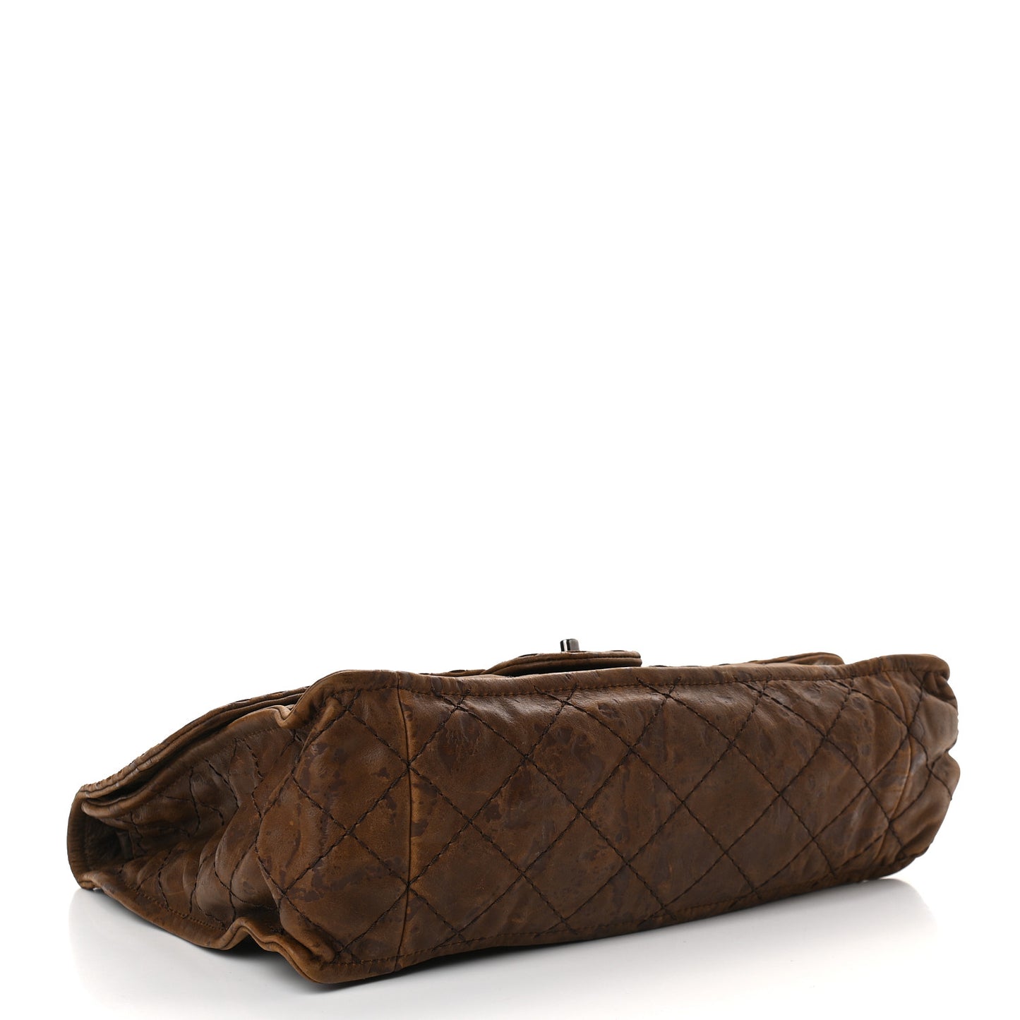 Aged Crumpled Calfskin Vintage Flap Brown
