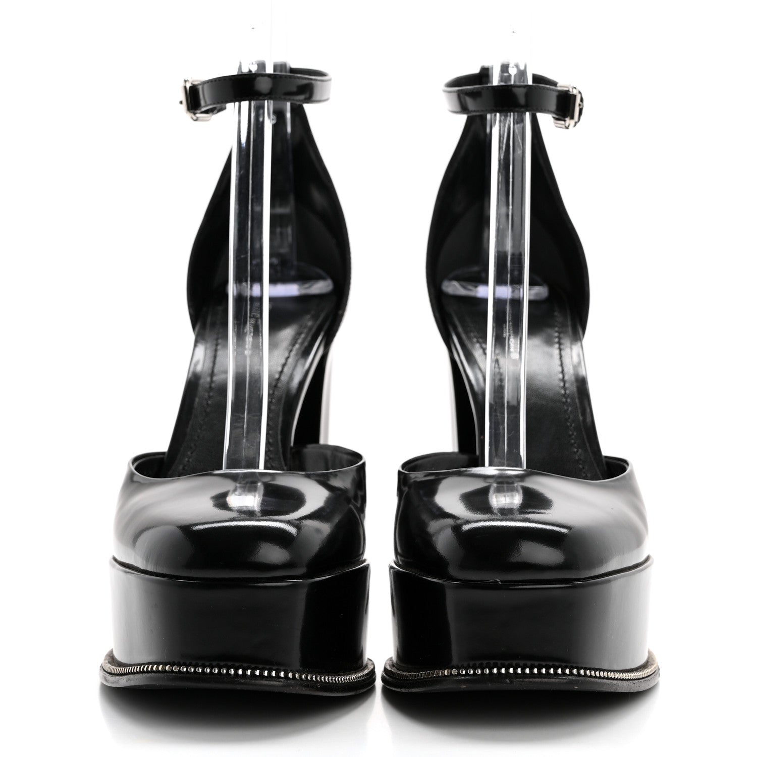 Louis Vuitton Patent Fame Platform Pumps 38.5 Black 2 of 8