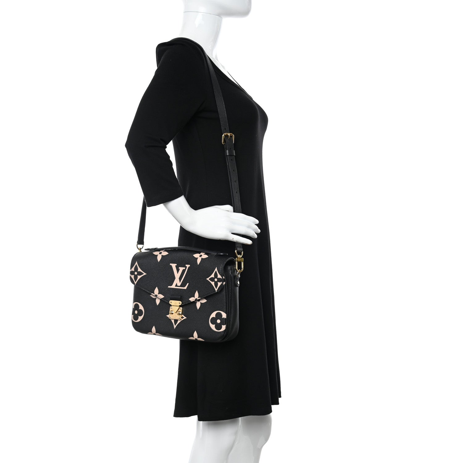 Louis Vuitton Empreinte Monogram Giant Pochette Metis Black Beige 2 of 9
