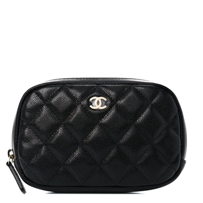 Chanel Caviar Quilted Small Curvy Pouch Cosmetic Case Black 1 of 10