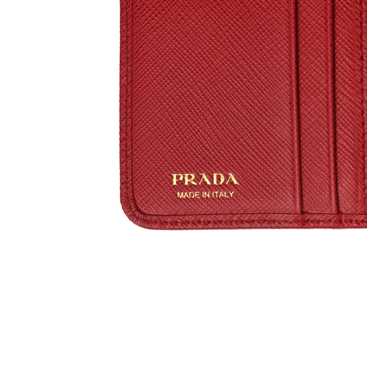 Prada Saffiano Metal Compact Wallet Fuoco 6 of 7