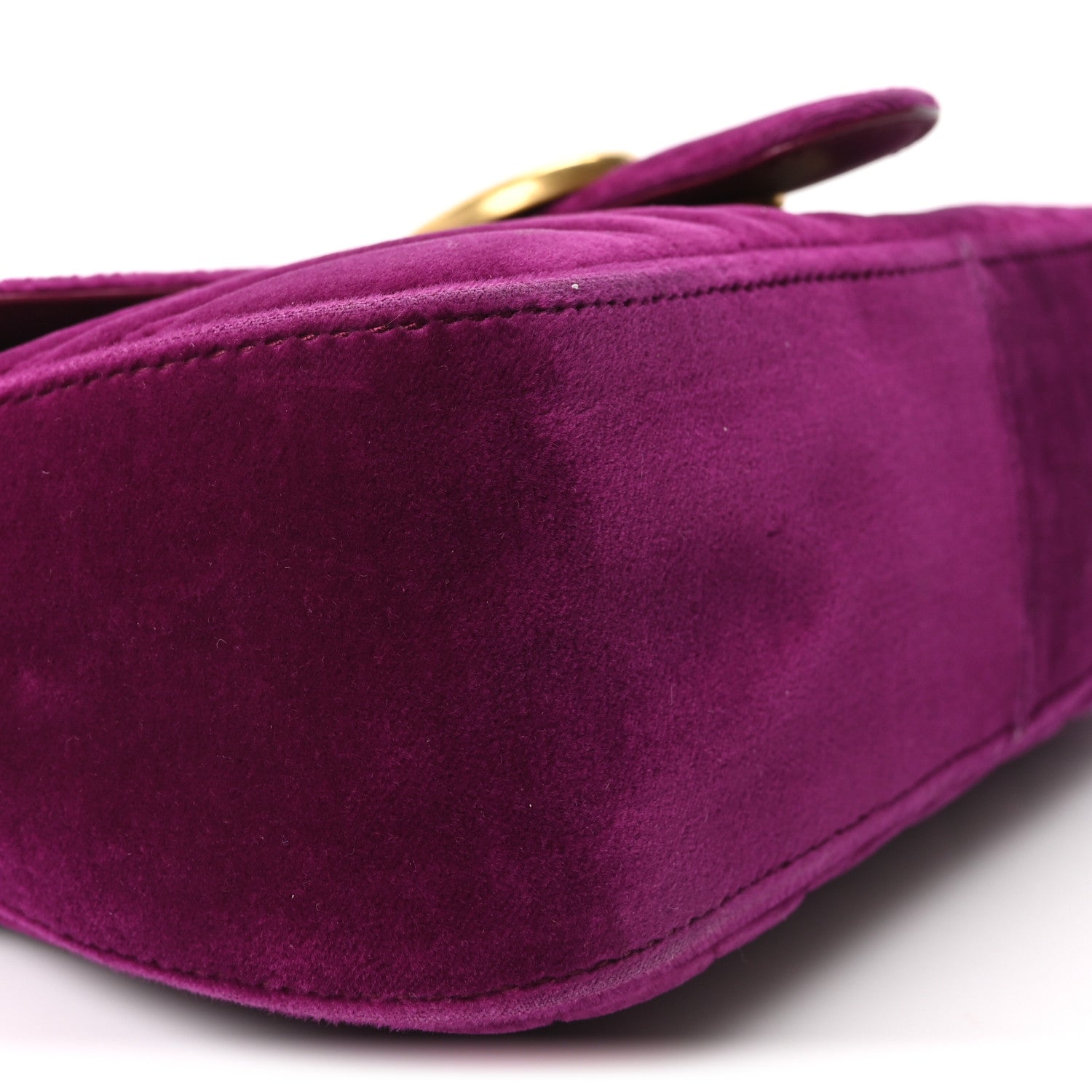 Gucci Velvet Matelasse Small GG Marmont Shoulder Bag Fuchsia Violet Cyclamen 9 of 10