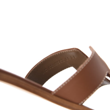 Hermes Box Calfskin Oran Sandals 39 Gold 8 of 10