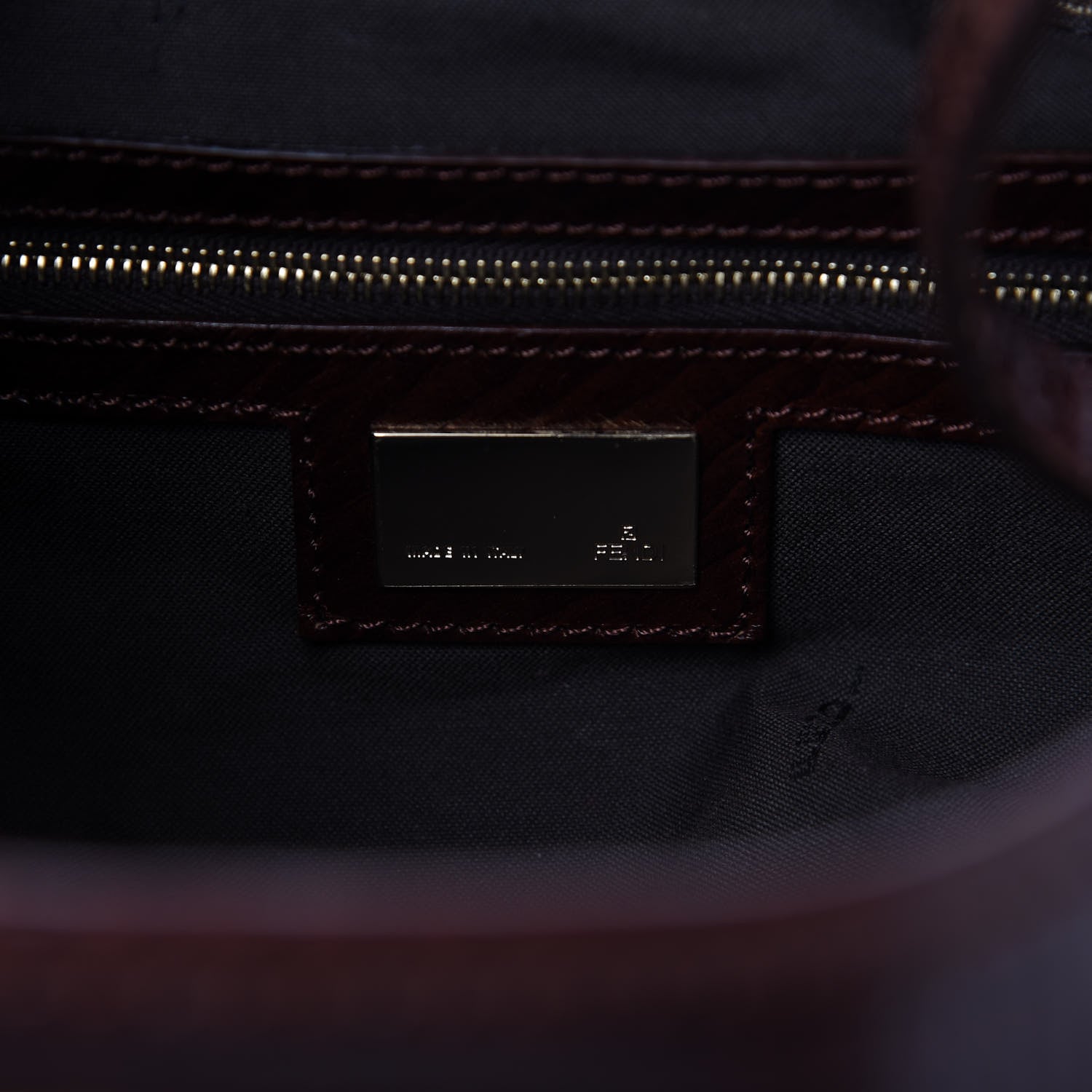 Fendi Zucchino Vitello Clip Hobo Mogano Panna Bruciato 8 of 10