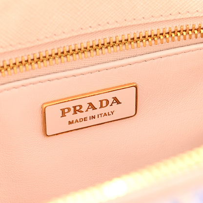 Prada Saffiano Lux Floral Print Small Galleria Double Zip Tote Periwinkle Blue 6 of 9