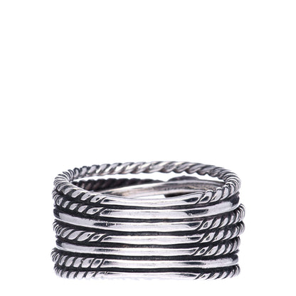 David Yurman Sterling Silver Diamond Double X Crossover Ring 58 8.5 3 of 5