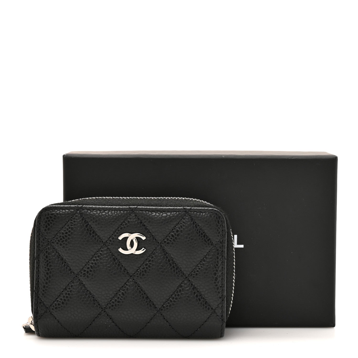 Chanel Caviar Quilted Zip Coin Purse Black 8 of 8