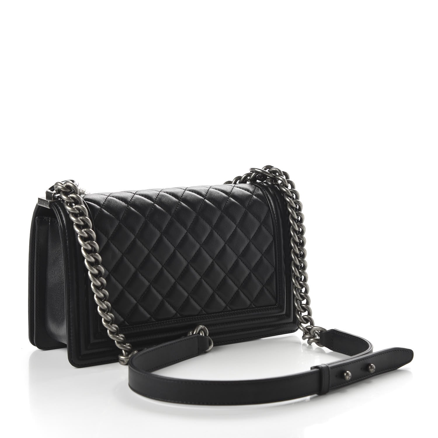 Chanel Lambskin Quilted Medium Boy Flap Black 2 of 10