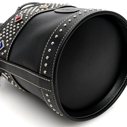 Saint Laurent Smooth Calfskin Studded Small Bahia Drawstring Bucket Bag Black Multicolor 8 of 9