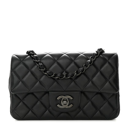 Chanel Lambskin Quilted Mini Rectangular Flap So Black 1 of 12