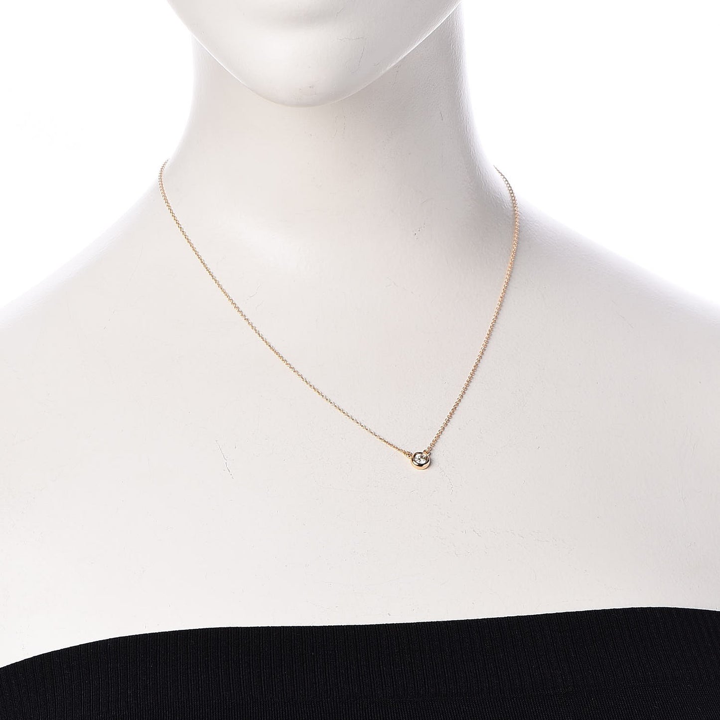 18K Rose Gold Diamond .17ct Elsa Peretti Diamonds by the Yard Pendant Necklace