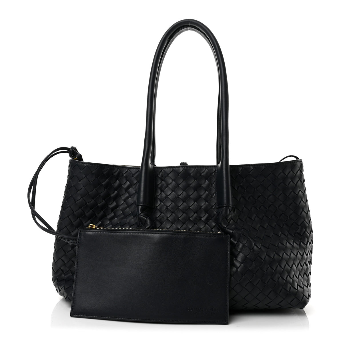 Calfskin Intrecciato Pinacoteca Reversible Tote Midnight Basalt