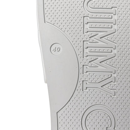 Jimmy Choo Plexi Lambskin Logo Print Fitz Slide Sandals 40 White 6 of 8
