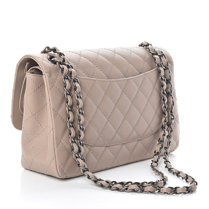 Chanel Caviar Quilted Jumbo Double Flap Dark Beige 3 of 10