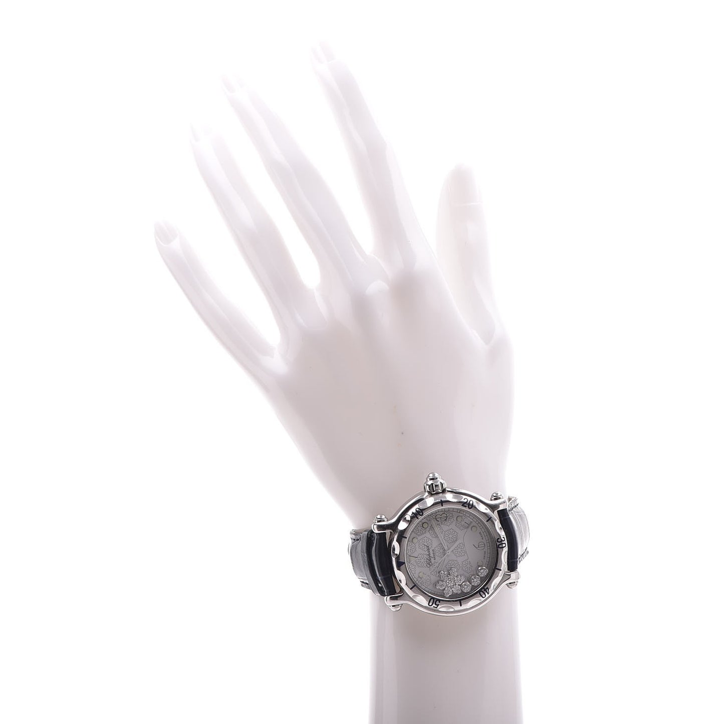 Stainless Steel Alligator Diamond 38mm Happy Sport Snowflake Quartz Watch