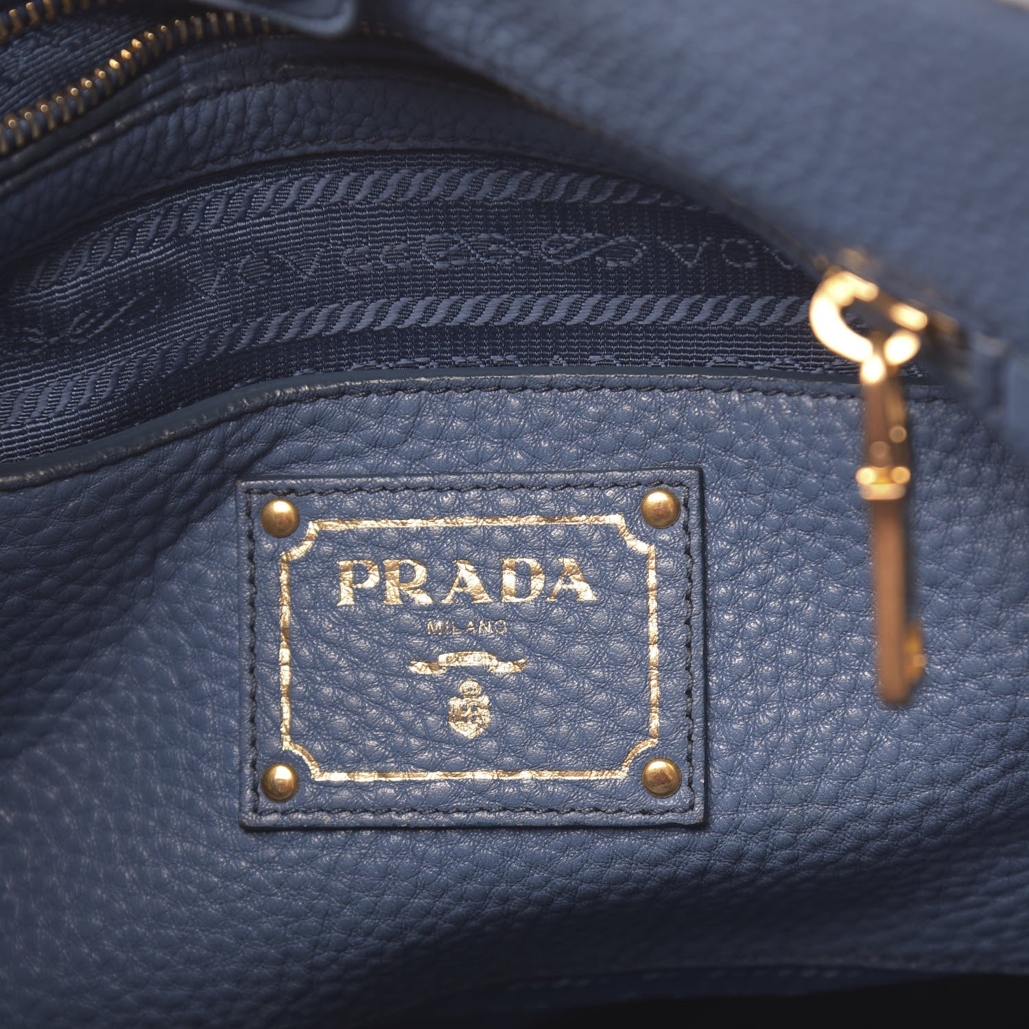 Prada Vitello Daino Side Pocket Tote Cobalto 6 of 15