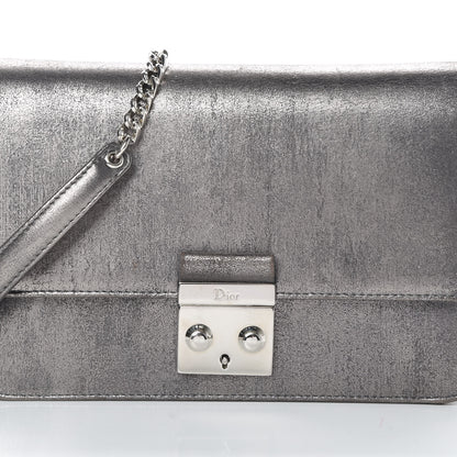 Christian Dior Metallic Brushed Calfskin Miss Dior Promenade Pouch Gunmetal 9 of 21
