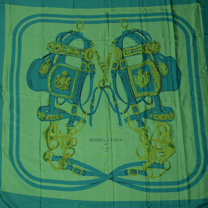 Hermes Silk Dip Dye Brides de Gala Shawl Scarf 140 Green 1 of 5