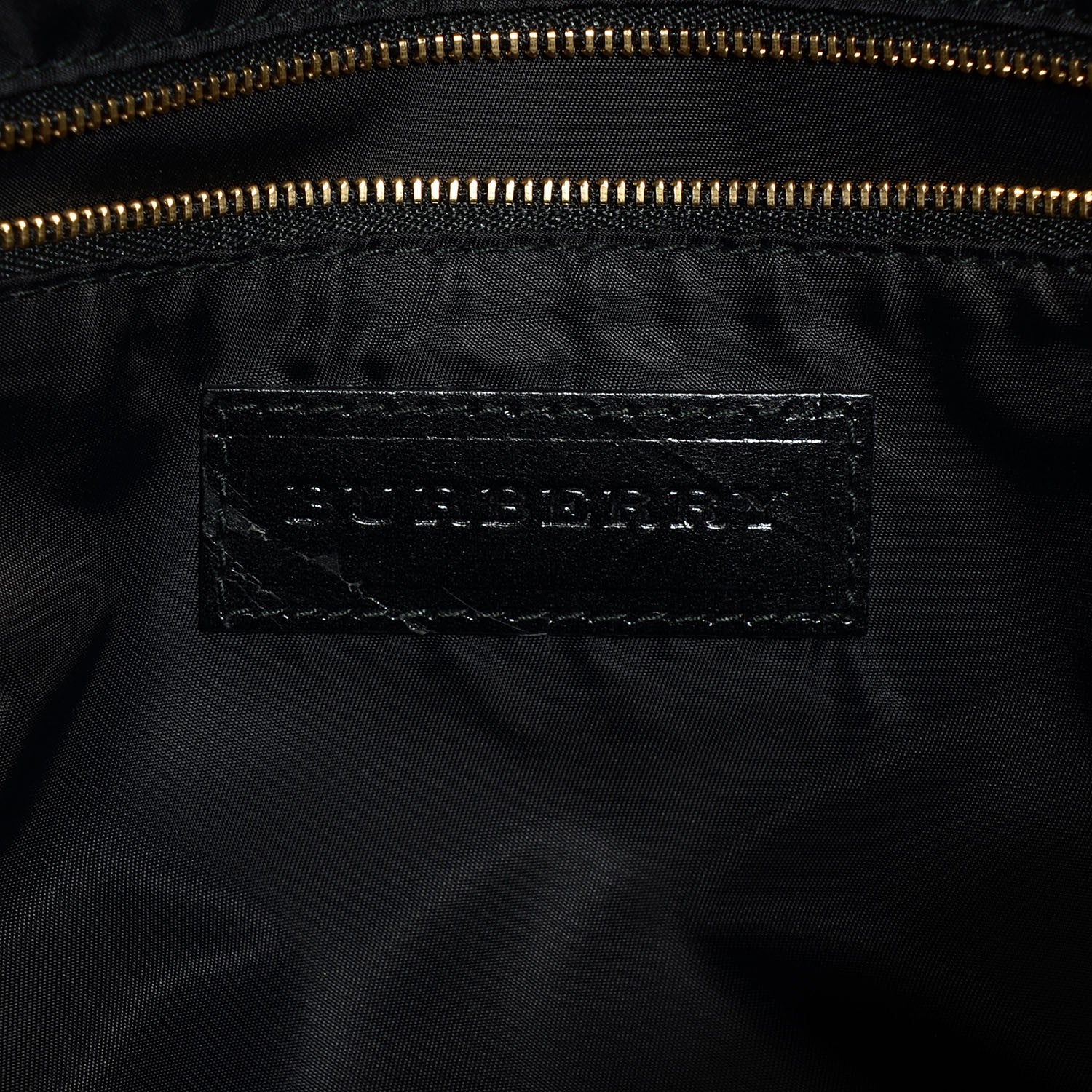 Burberry Beat Check Bridle Calfskin Nylon Medium Landscape Lynher Tote Charcoal 6 of 12
