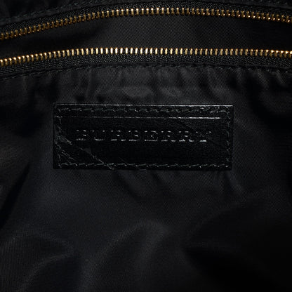 Burberry Beat Check Bridle Calfskin Nylon Medium Landscape Lynher Tote Charcoal 6 of 12