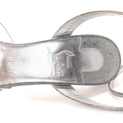 Christian Louboutin PVC Glittered Calfskin Spikaqueen 100 Pumps 37.5 Silver 8 of 8